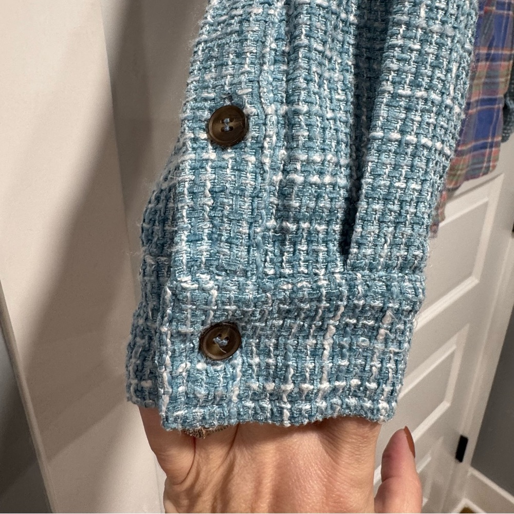 Plaid Button-Up Shirt with Pocket 06-0233 - Picture 6 of 8